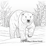 Detailed Polar Bear in Snowstorm Coloring Pages 3