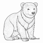 Detailed Polar Bear in Snowstorm Coloring Pages 4