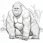 Detailed Primate: Gorilla Coloring Pages 1