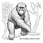 Detailed Primate: Gorilla Coloring Pages 2