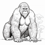 Detailed Primate: Gorilla Coloring Pages 3