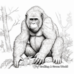Detailed Primate: Gorilla Coloring Pages 4