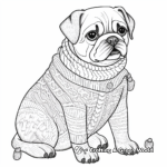 Detailed Pug in a Sweater Coloring Pages 1