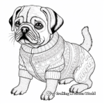 Detailed Pug in a Sweater Coloring Pages 2