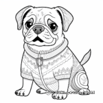 Detailed Pug in a Sweater Coloring Pages 4