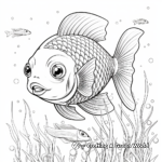 Detailed Rainbow Fish and Plants Coloring Pages 1