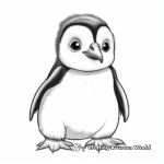 Detailed Realistic Baby Penguin Coloring Pages 2