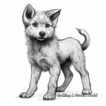 Detailed Realistic Wolf Pup Coloring Pages 1