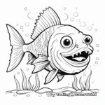 Detailed Red-Bellied Piranha Coloring Pages for Adults 1