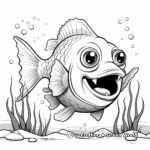 Detailed Red-Bellied Piranha Coloring Pages for Adults 3