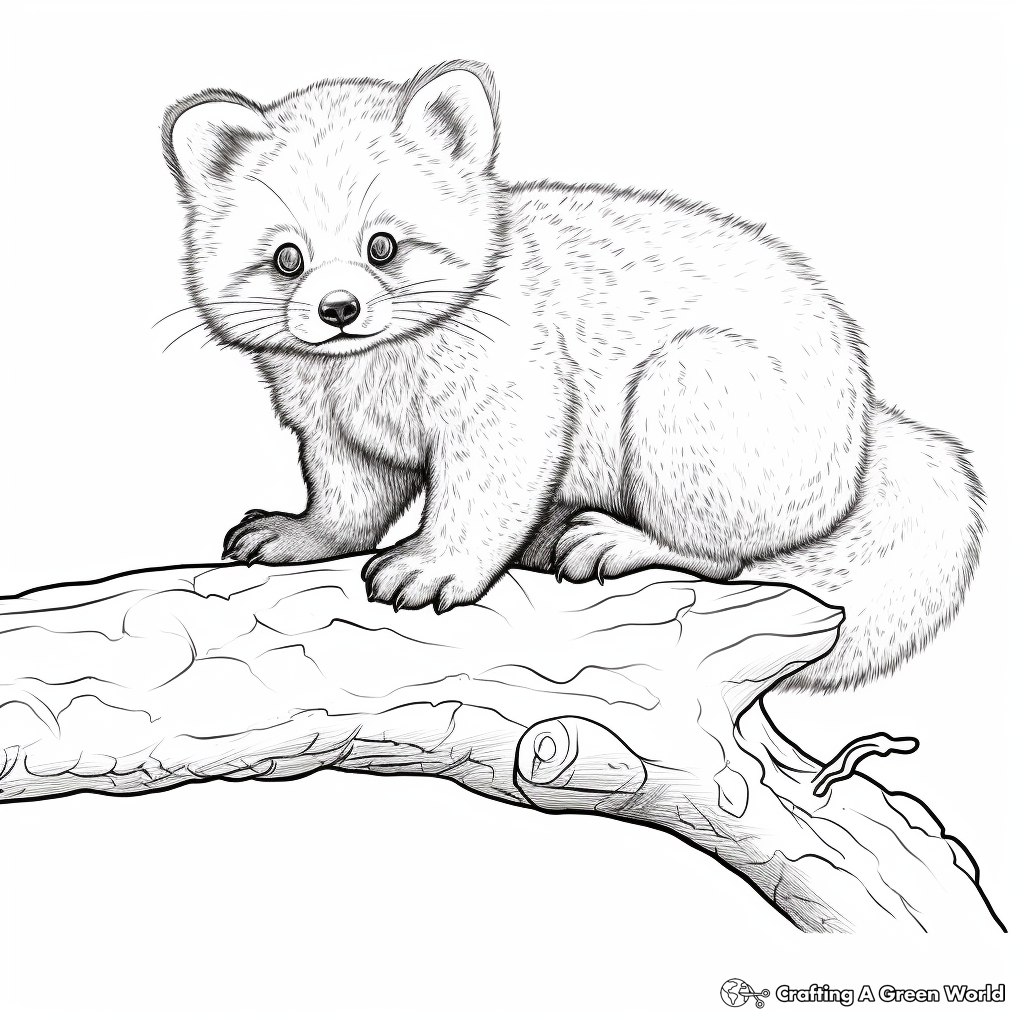 Detailed Red Panda Coloring Pages for Adults 1