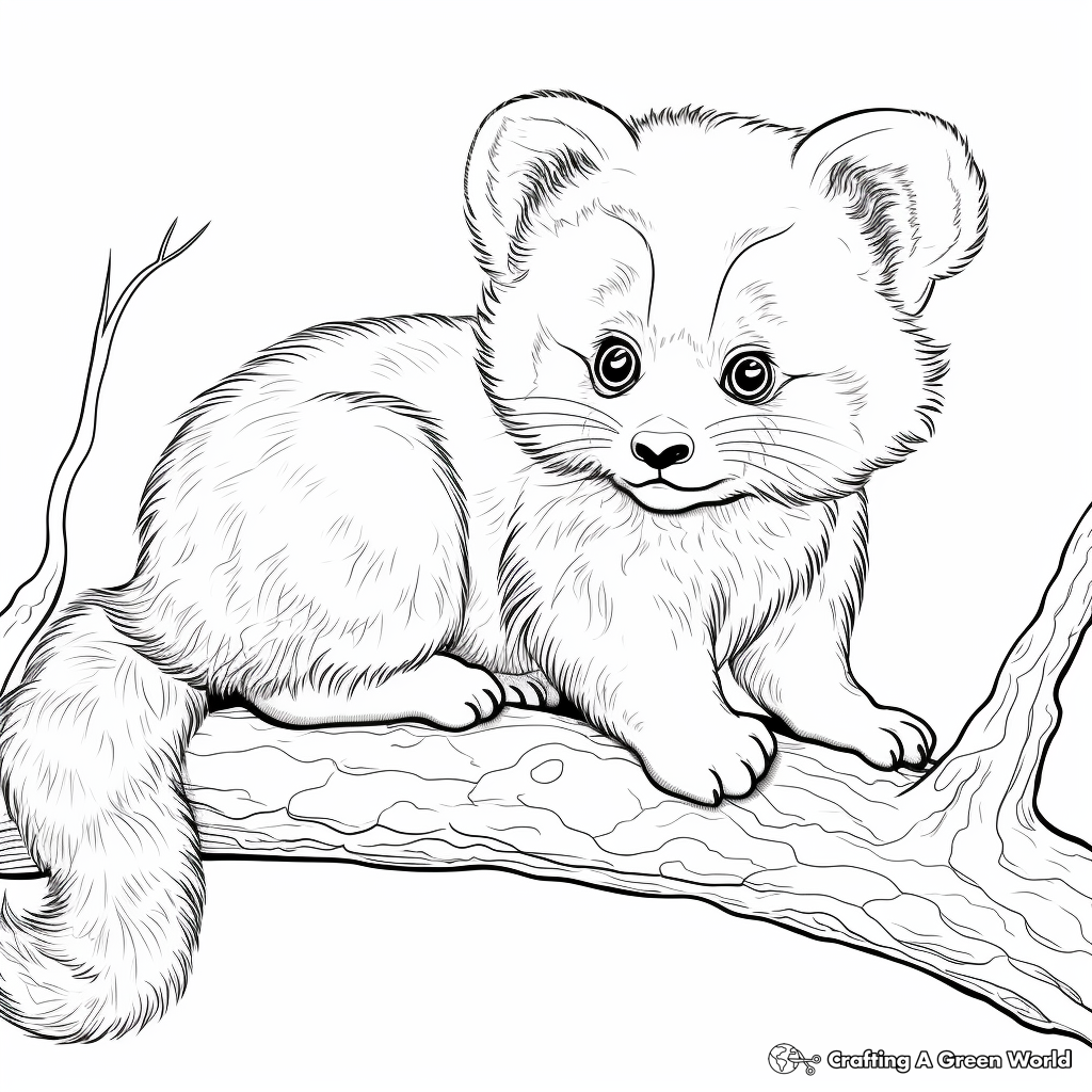 Detailed Red Panda Coloring Pages for Adults 2
