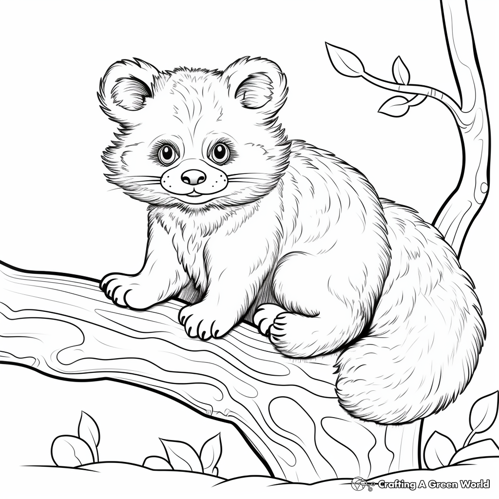Detailed Red Panda Coloring Pages for Adults 4