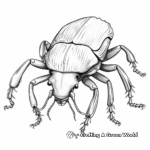 Detailed Rhinoceros Beetle Coloring Pages for Adults 1