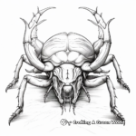 Detailed Rhinoceros Beetle Coloring Pages for Adults 4