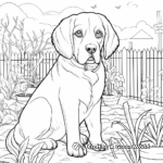 Detailed Saint Bernard Dog Coloring Pages 1