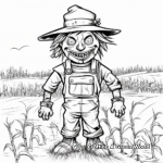 Detailed Scarecrow in a Field Coloring Pages 1