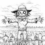 Detailed Scarecrow in a Field Coloring Pages 3