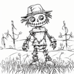 Detailed Scarecrow in a Field Coloring Pages 4