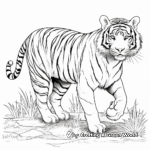 Detailed Siberian Tiger Prowl Coloring Pages 1