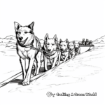Detailed Sled Dog Team Coloring Sheets 1
