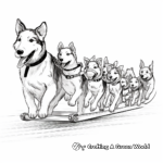 Detailed Sled Dog Team Coloring Sheets 3