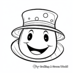 Detailed Smiley Face with Hat Coloring Pages for Adults 3