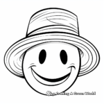 Detailed Smiley Face with Hat Coloring Pages for Adults 4