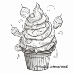 Detailed Soft Serve Ice Cream Coloring Pages for Adults 1