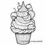 Detailed Soft Serve Ice Cream Coloring Pages for Adults 2