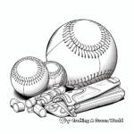 Detailed Softball Equipment Coloring Pages 2