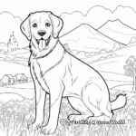 Detailed St Bernard Coloring Pages for Adults 3