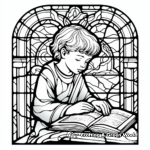 Detailed Stained-Glass Lord's Prayer Coloring Pages for Adults 1