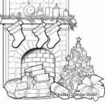 Detailed Stocking and Fireplace Coloring Pages 3