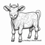Detailed Strawberry Cow Coloring Pages for Adults 2