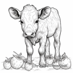 Detailed Strawberry Cow Coloring Pages for Adults 3