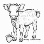 Detailed Strawberry Cow Coloring Pages for Adults 4