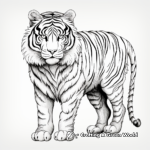 Detailed Striped Tiger Coloring Pages for Adults 1