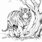 Detailed Striped Tiger Coloring Pages for Adults 3