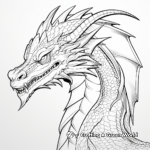 Detailed Stylized Dragon Head Coloring Pages for Adults 1