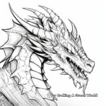 Detailed Stylized Dragon Head Coloring Pages for Adults 3