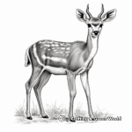 Detailed Thomson's Gazelle Coloring Page for Adults 3