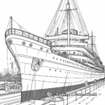 Detailed Titanic Deck Coloring Pages for Adults 1