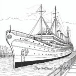 Detailed Titanic Deck Coloring Pages for Adults 2