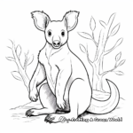 Detailed Tree Kangaroo Coloring Pages for Adults 1