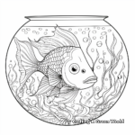 Detailed Tropical Fish Bowl Coloring Page for Adults 1