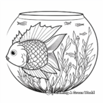 Detailed Tropical Fish Bowl Coloring Page for Adults 3