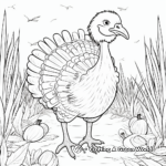Detailed Turkey With 'Give Thanks' Banner Coloring Pages 1