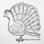 Detailed Turkey With 'Give Thanks' Banner Coloring Pages 3