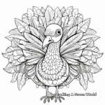 Detailed Turkey With 'Give Thanks' Banner Coloring Pages 4